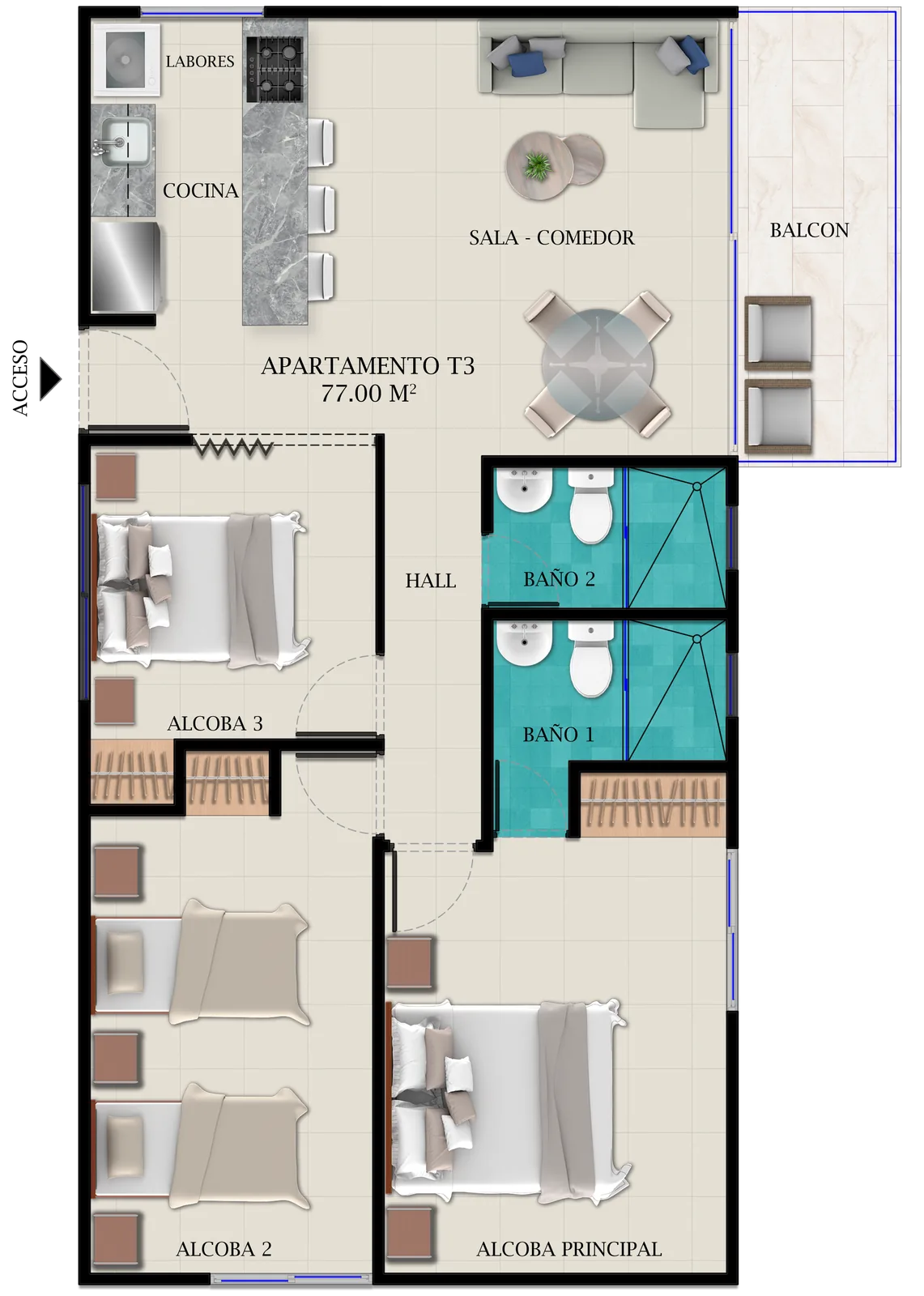 Apartamento Tipo 3 imagen 1